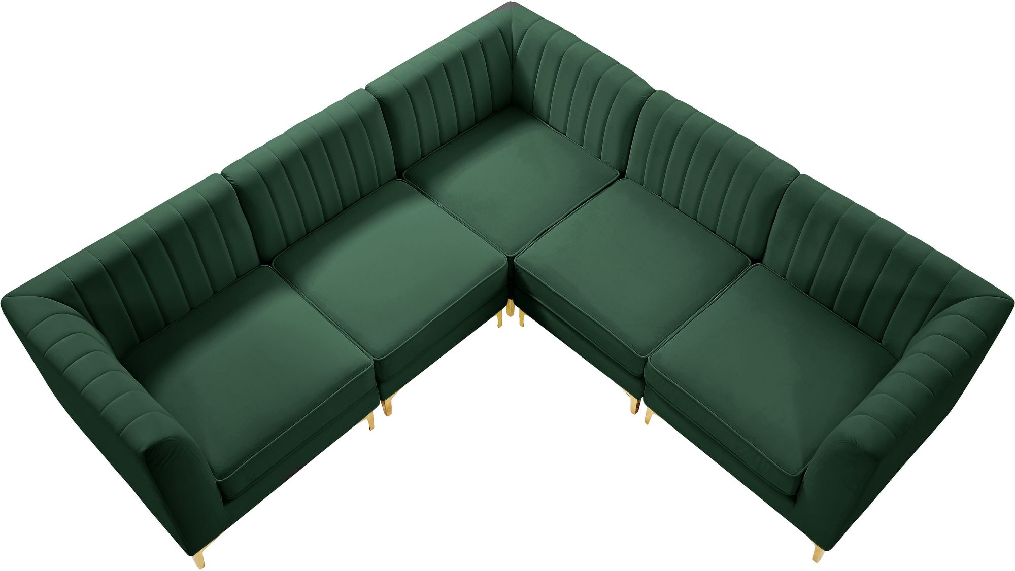 Alina 93" 5-Piece Velvet Modular Sectional