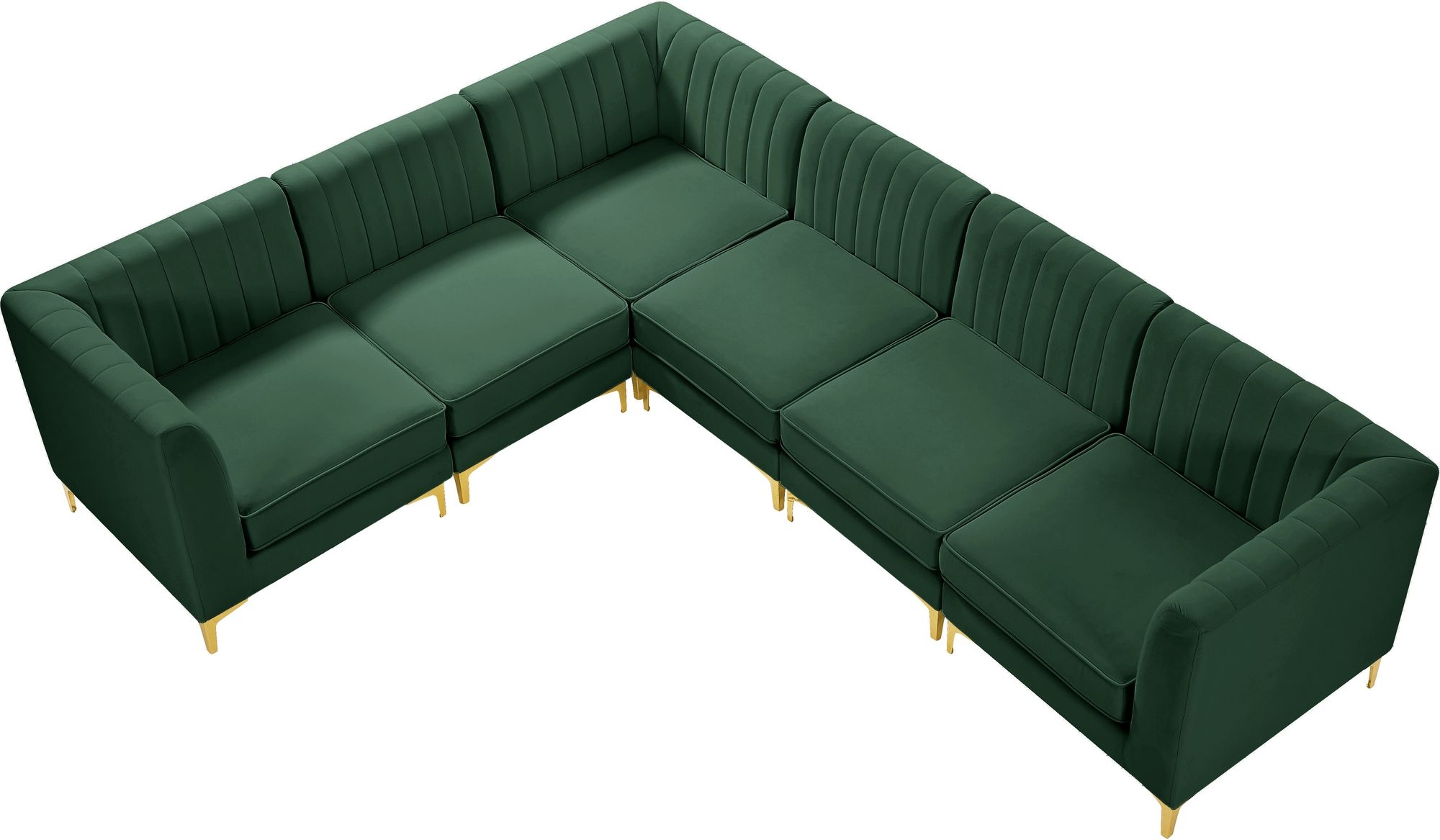 Alina 119" 6-Piece Velvet Modular Sectional