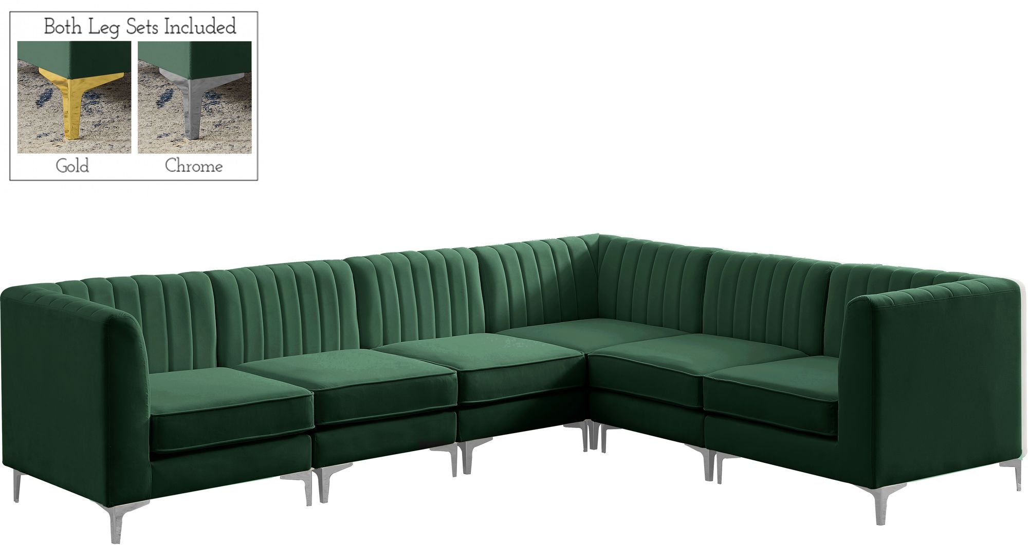 Alina 119" 6-Piece Velvet Modular Sectional
