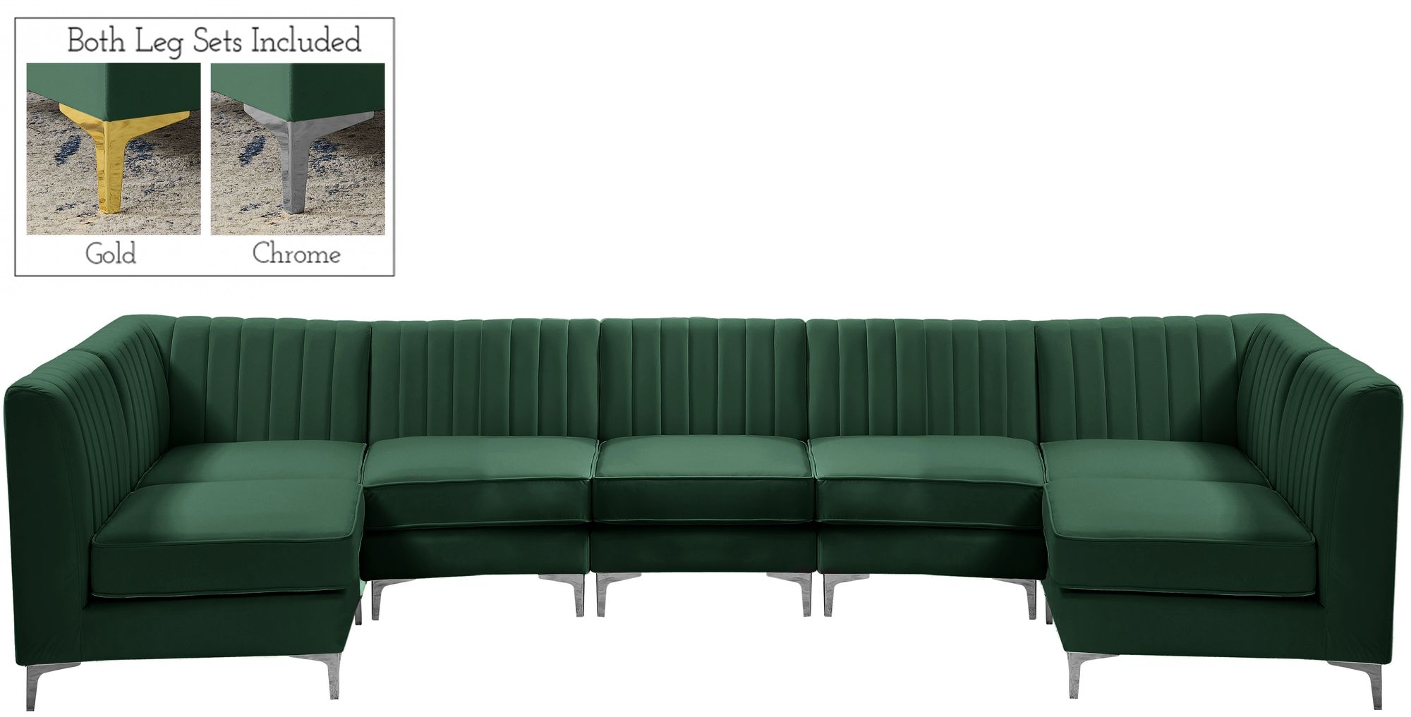 Alina 145" 7-Piece Velvet Modular Sectional