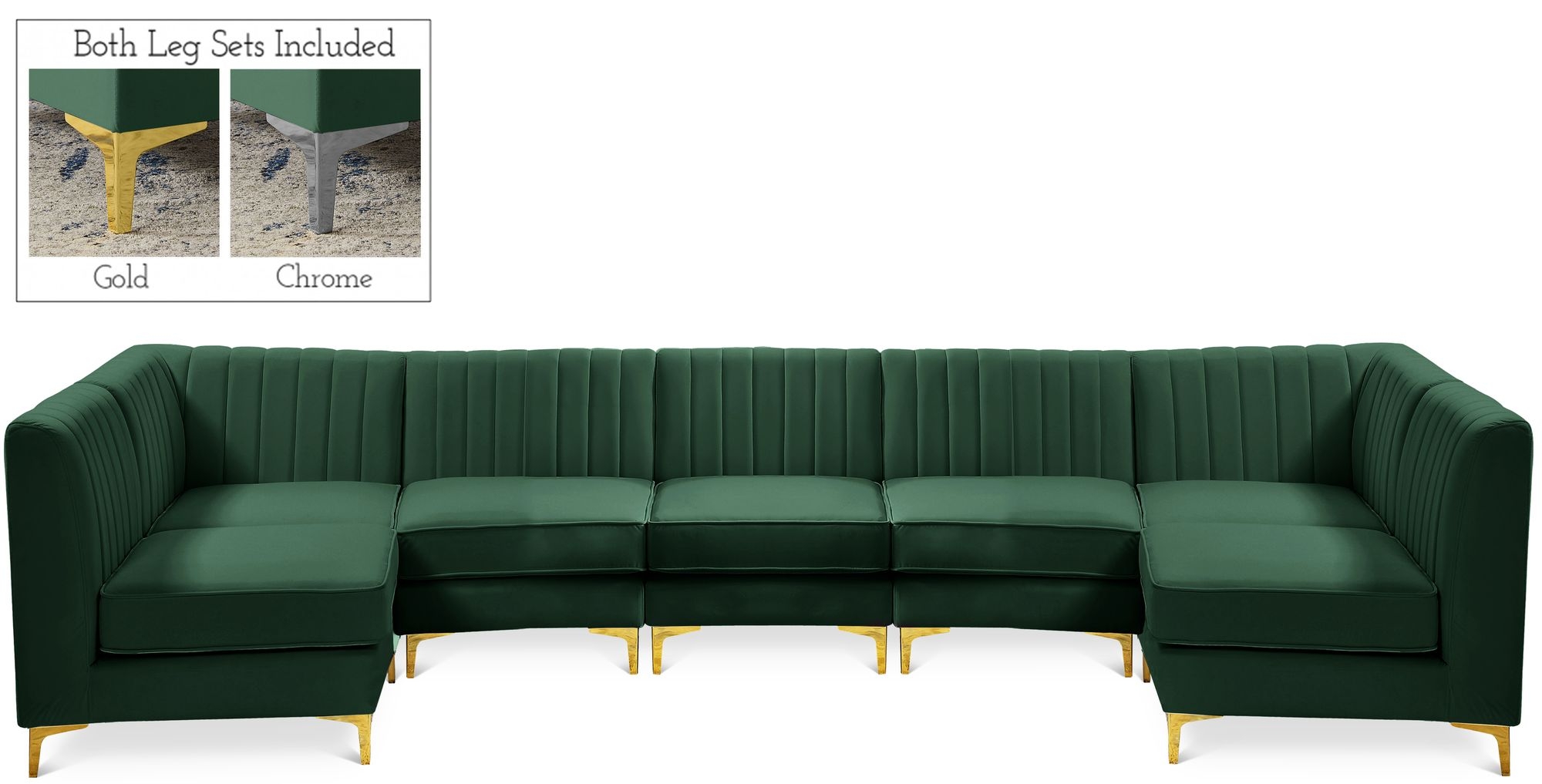 Alina 145" 7-Piece Velvet Modular Sectional