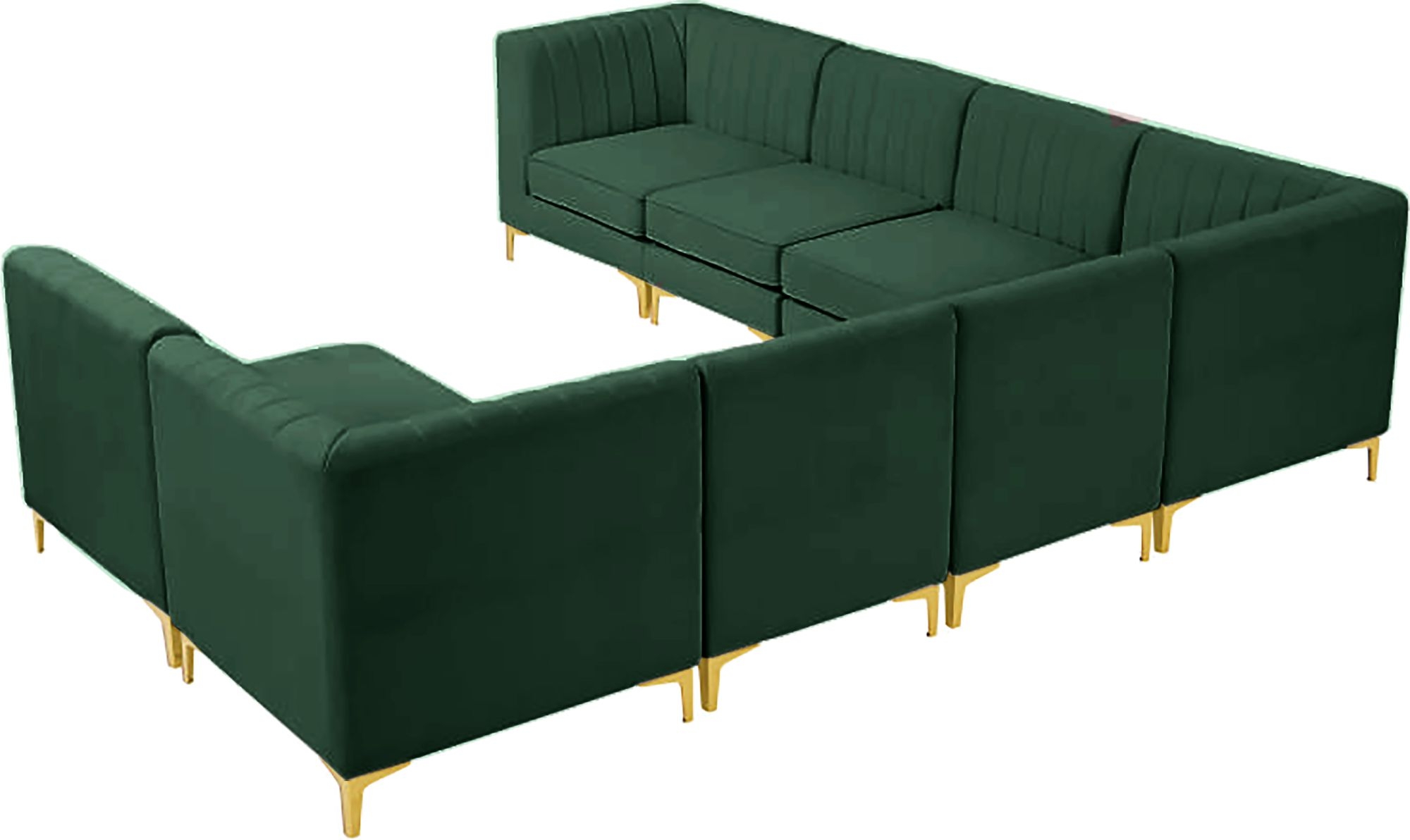 Alina 119" x 119" 8-Piece Velvet Modular Sectional