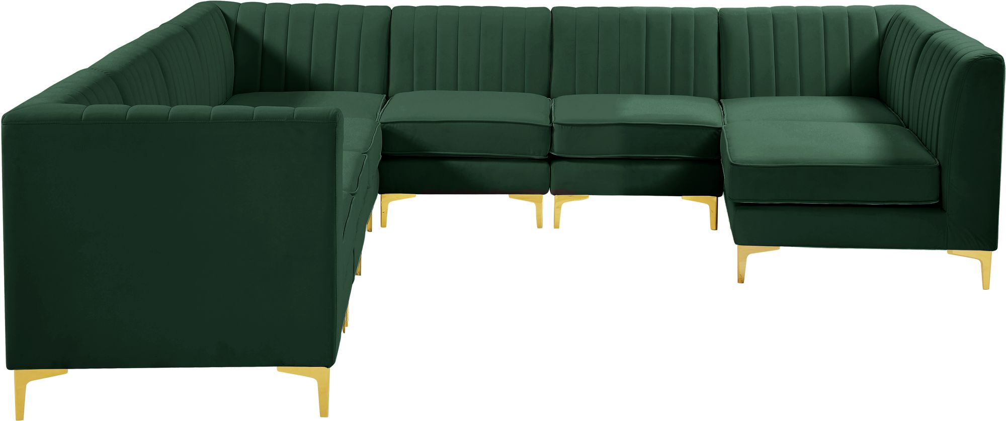 Alina 119" x 119" 8-Piece Velvet Modular Sectional