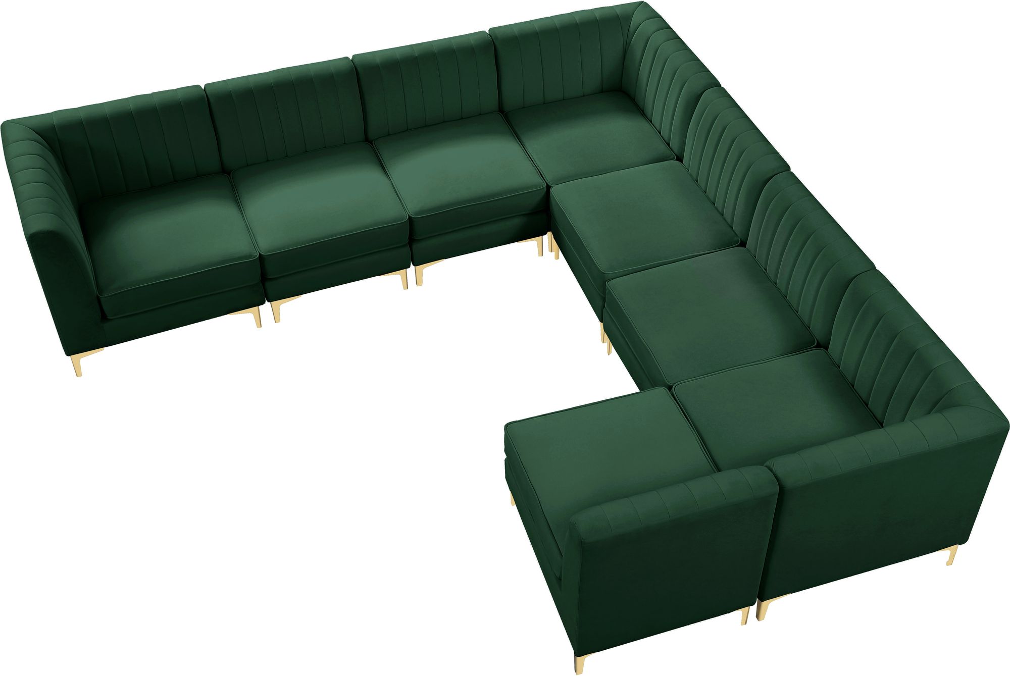 Alina 119" x 119" 8-Piece Velvet Modular Sectional
