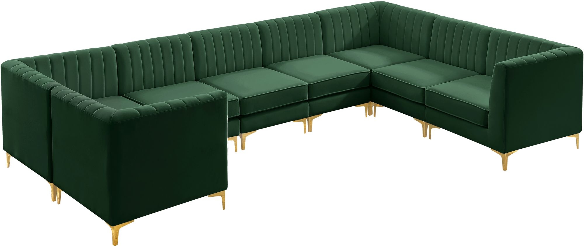 Alina 145" x 93" 8-Piece Velvet Modular Sectional