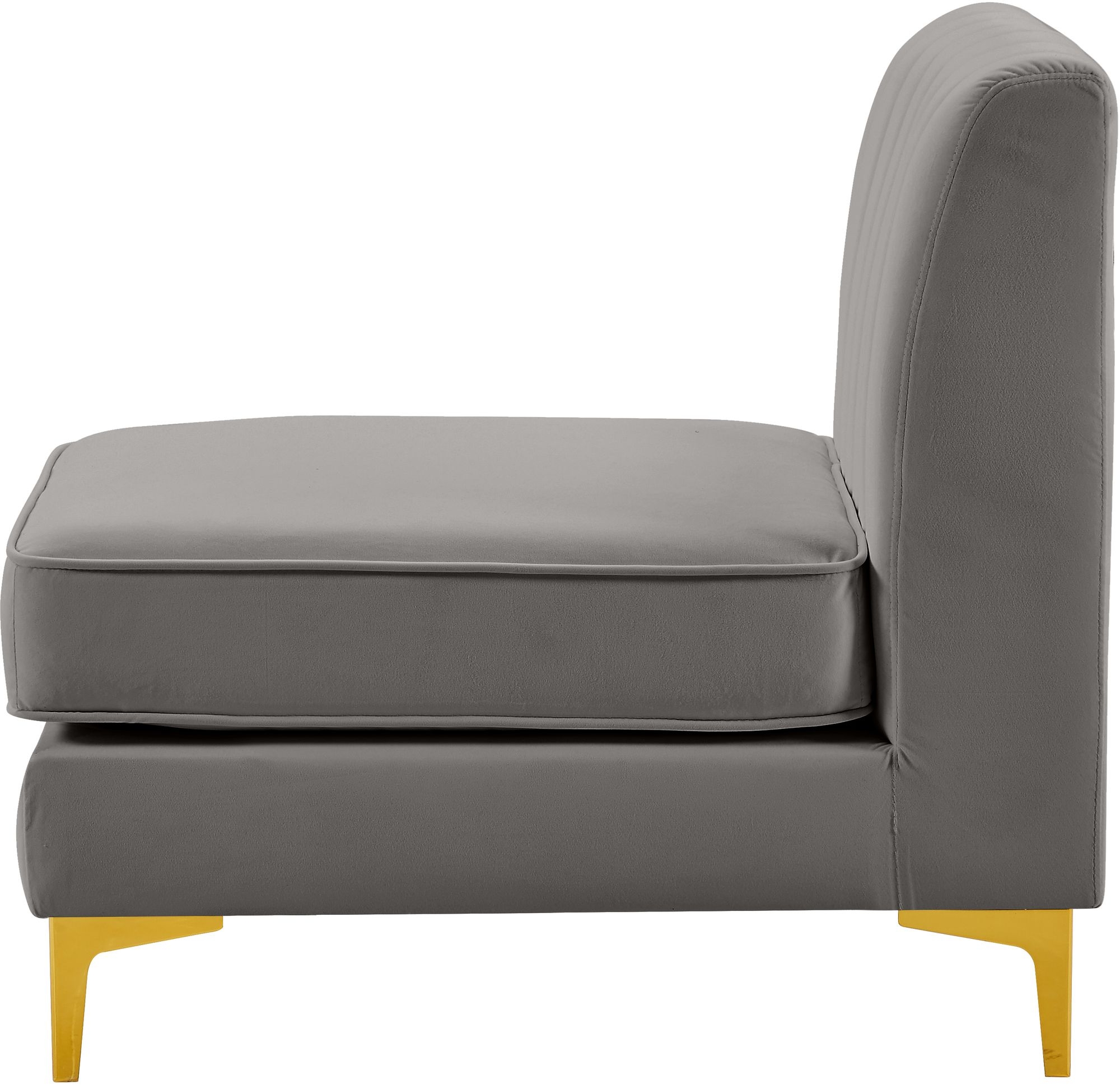 Alina Velvet Modular Armless Chair