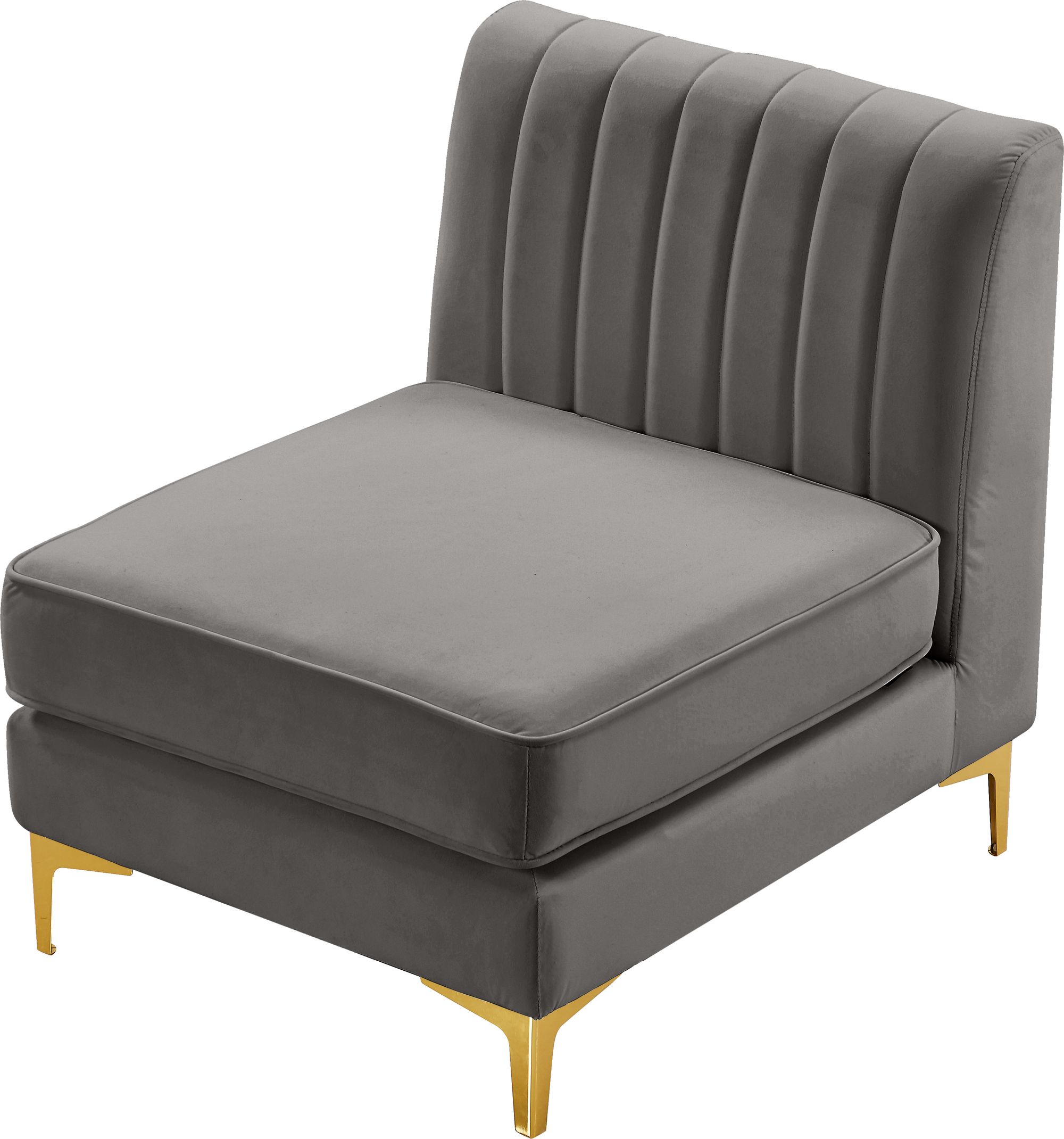 Alina Velvet Modular Armless Chair