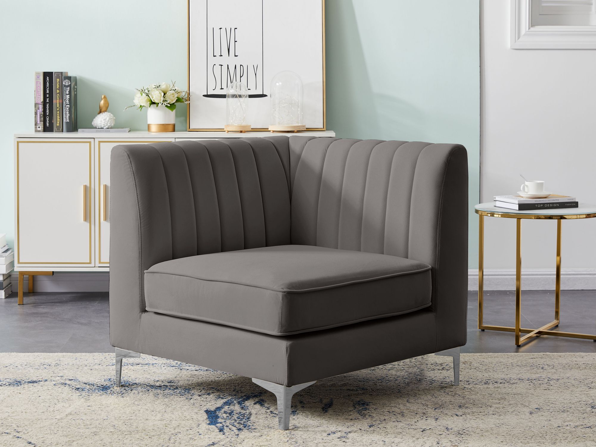 Alina Velvet Modular Corner Chair