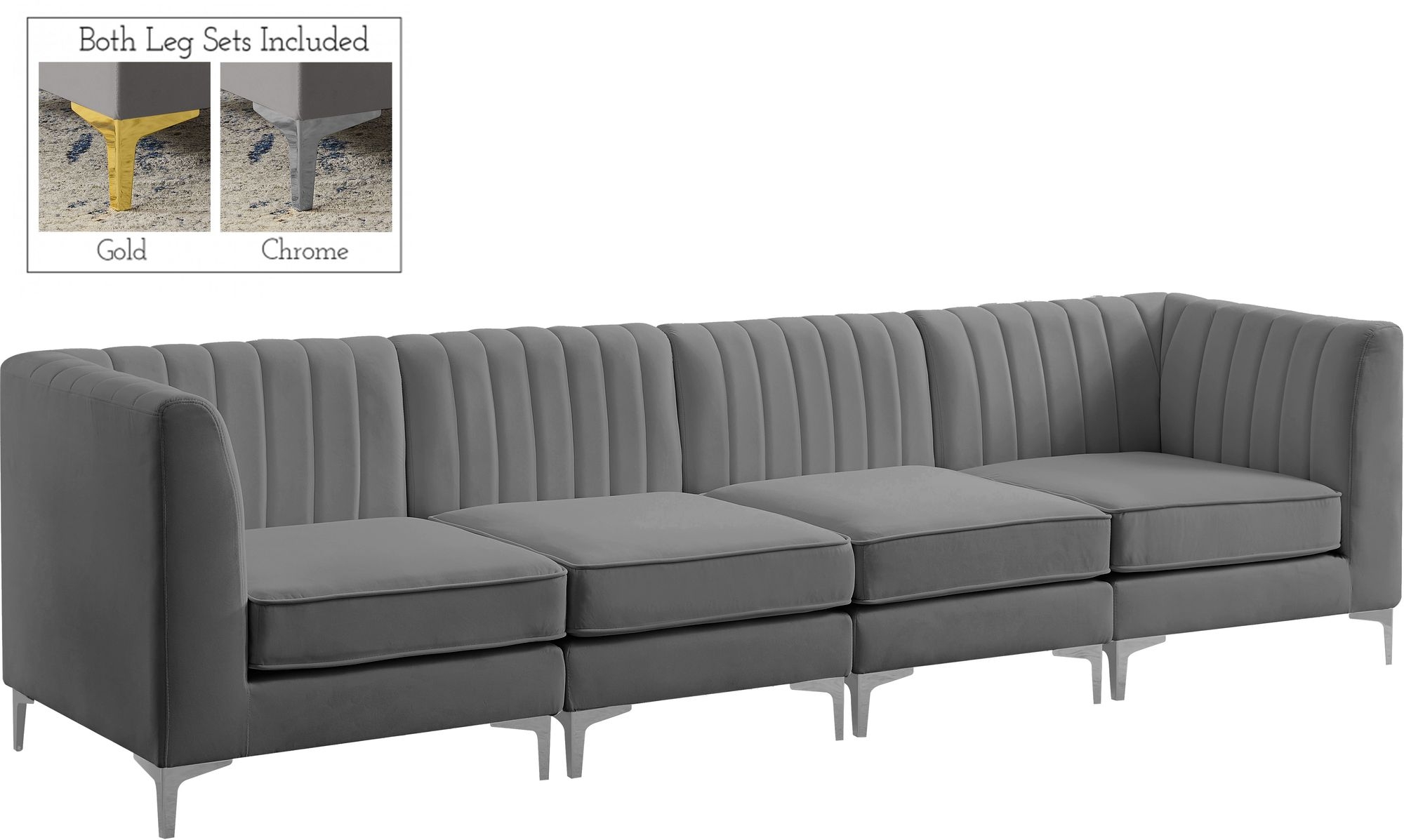 Alina 119" Velvet Modular Sofa