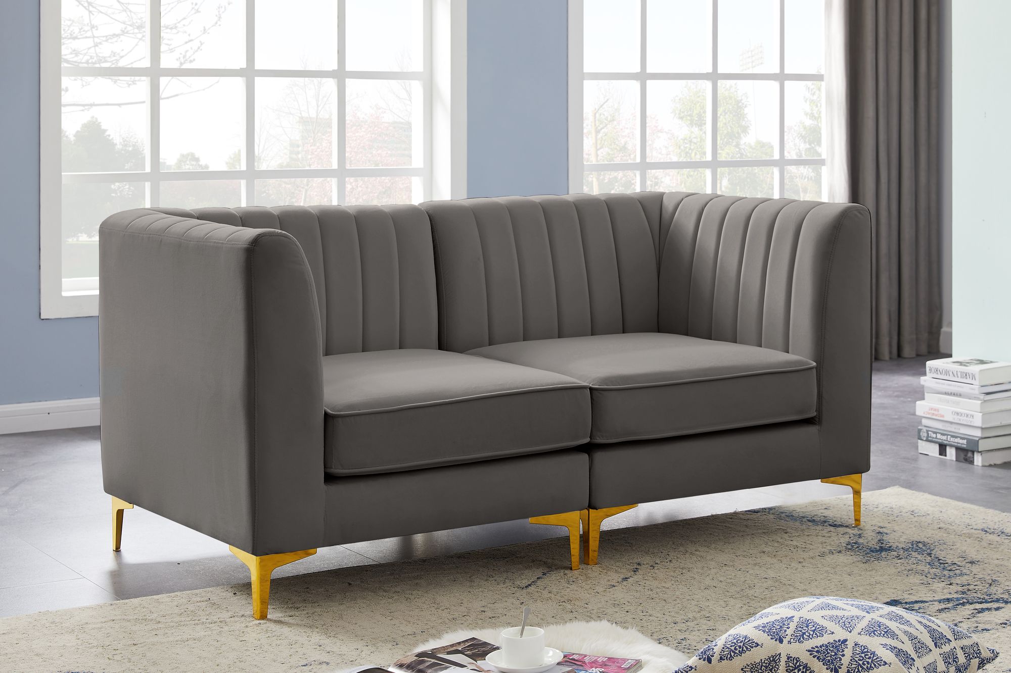 Alina 67" Velvet Modular Sofa