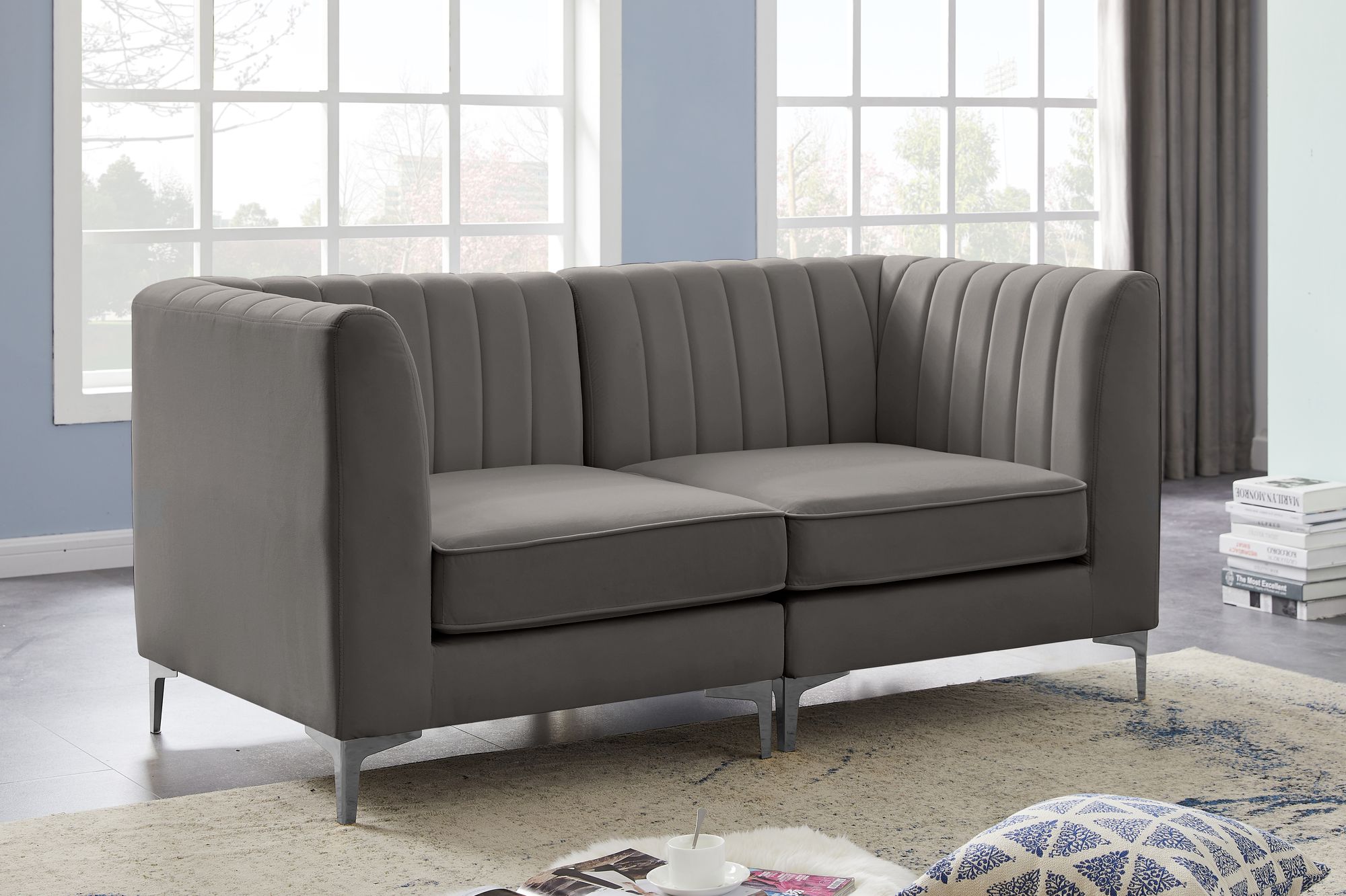 Alina 67" Velvet Modular Sofa