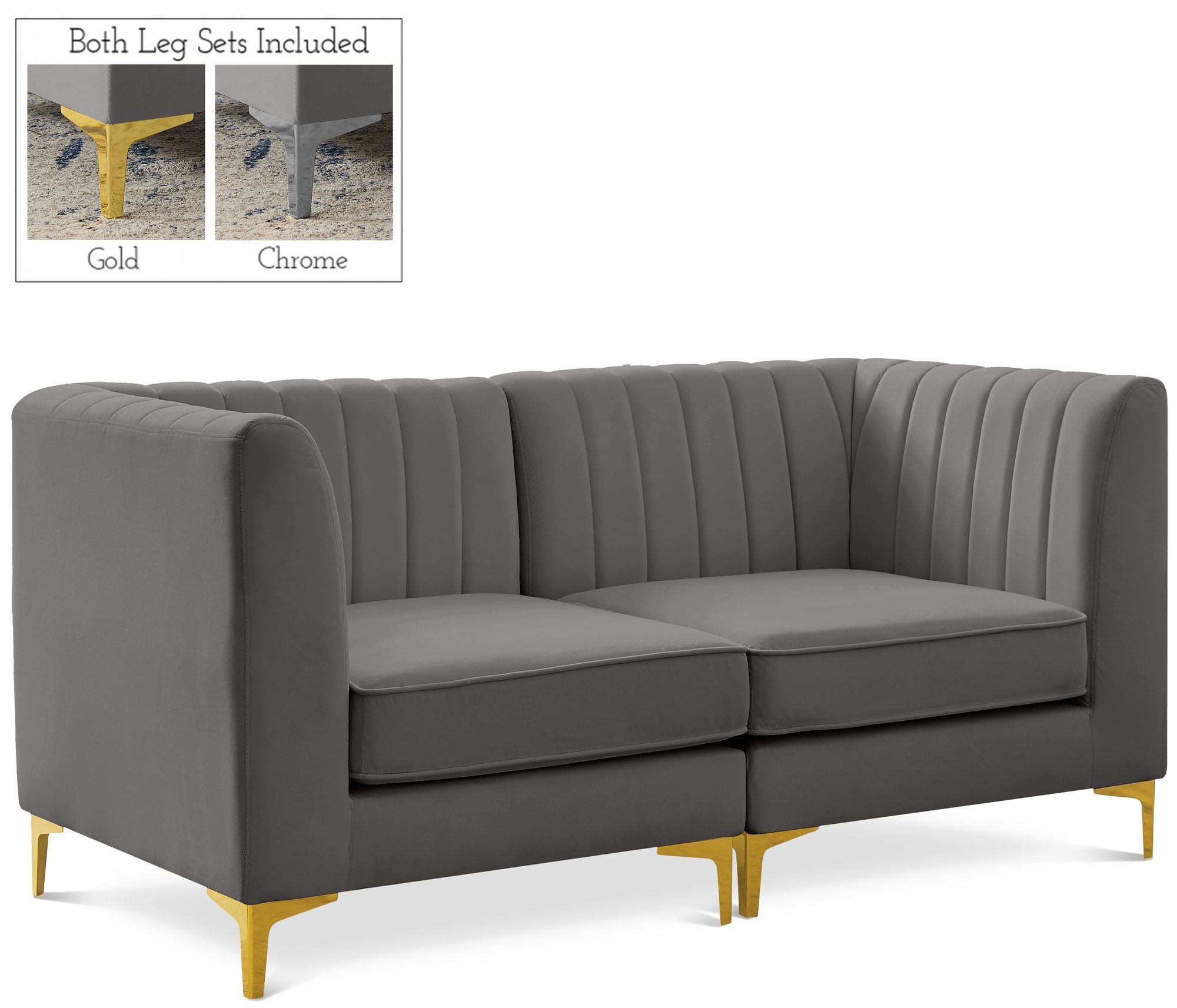 Alina 67" Velvet Modular Sofa