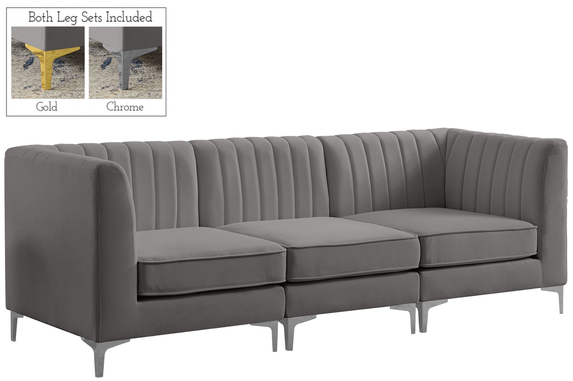 Alina 93" Velvet Modular Sofa
