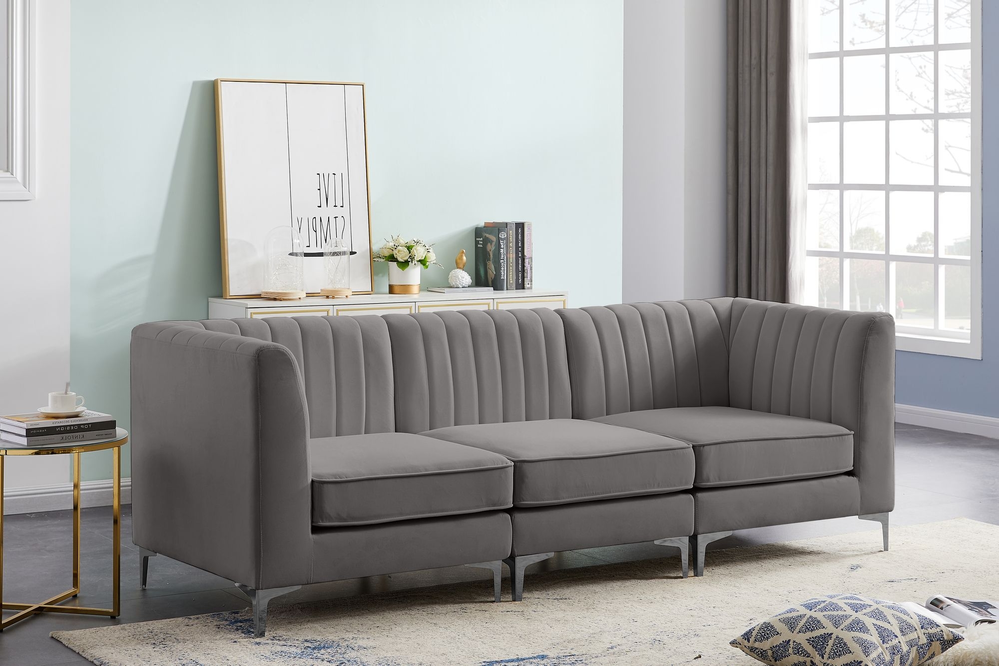 Alina 93" Velvet Modular Sofa