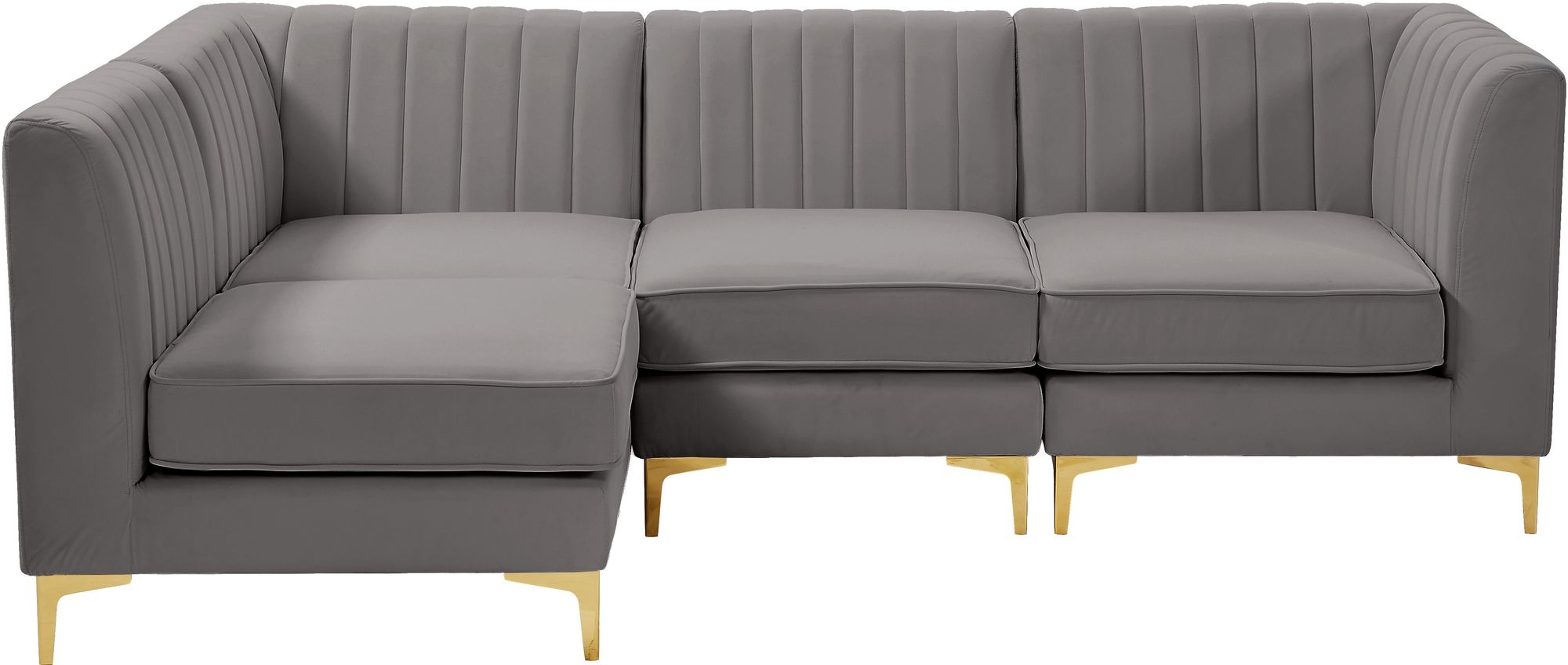 Alina 93" 4-Piece Velvet Modular Sectional