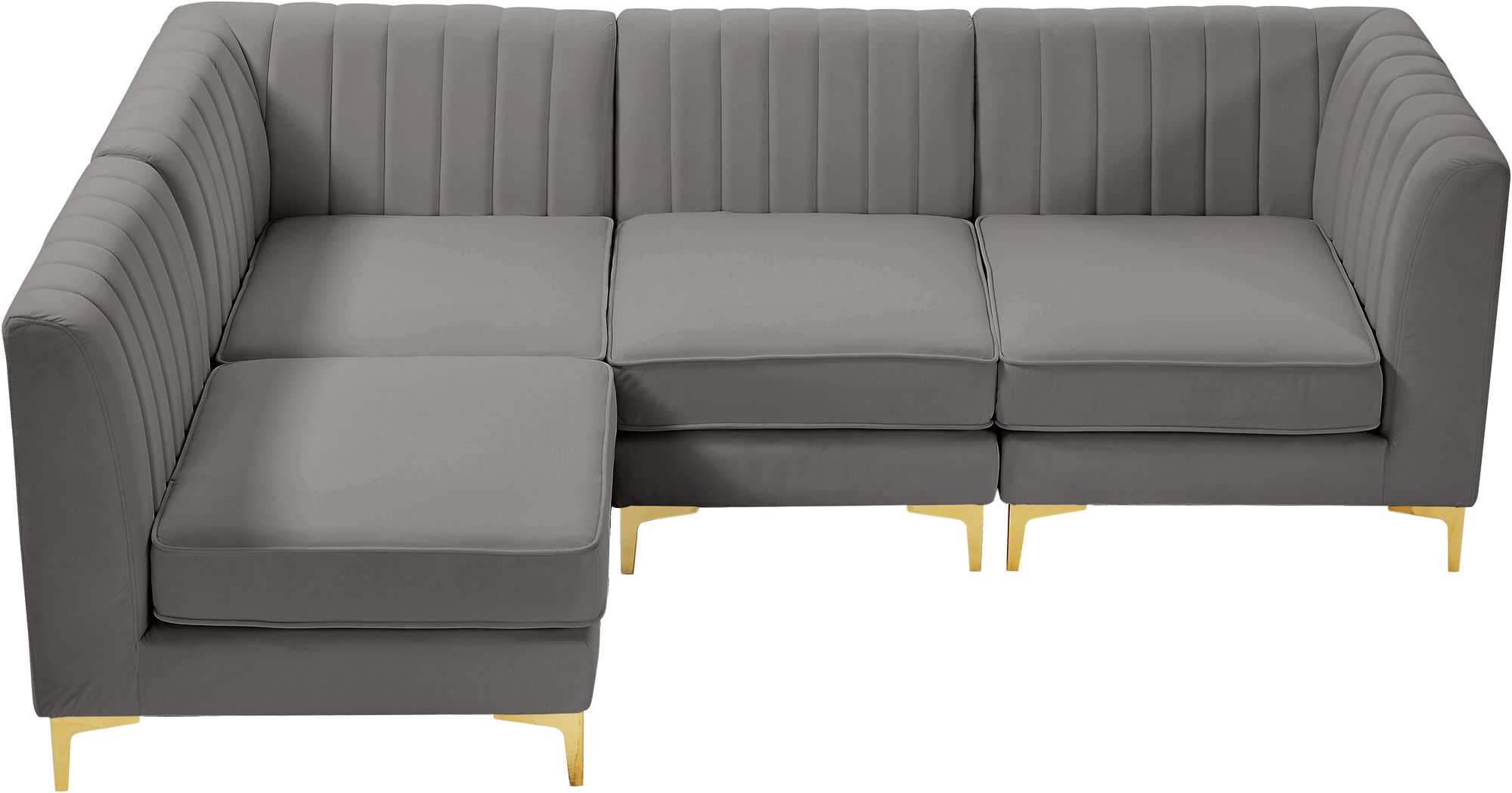 Alina 93" 4-Piece Velvet Modular Sectional