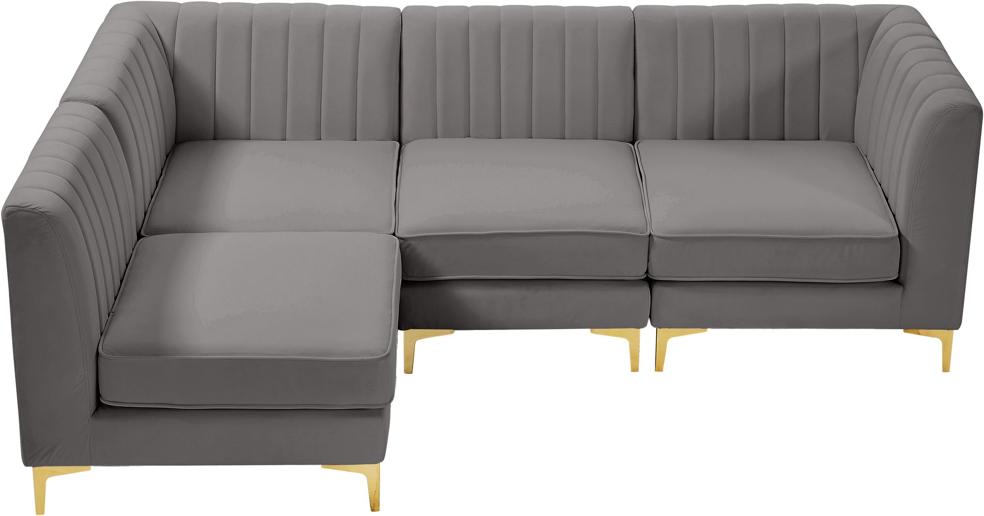 Alina 93" 4-Piece Velvet Modular Sectional