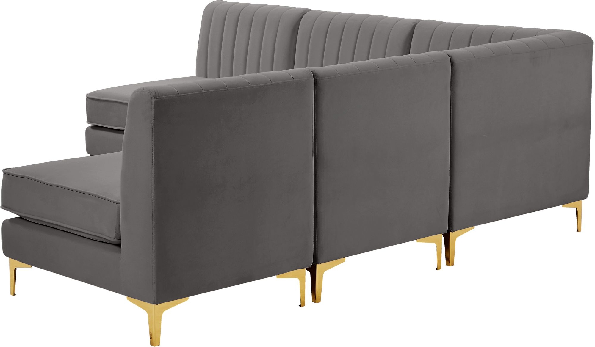 Alina 85.5" 5-Piece Velvet Modular Sectional
