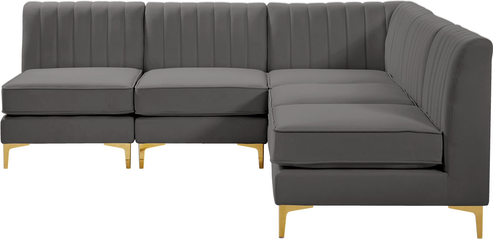 Alina 85.5" 5-Piece Velvet Modular Sectional