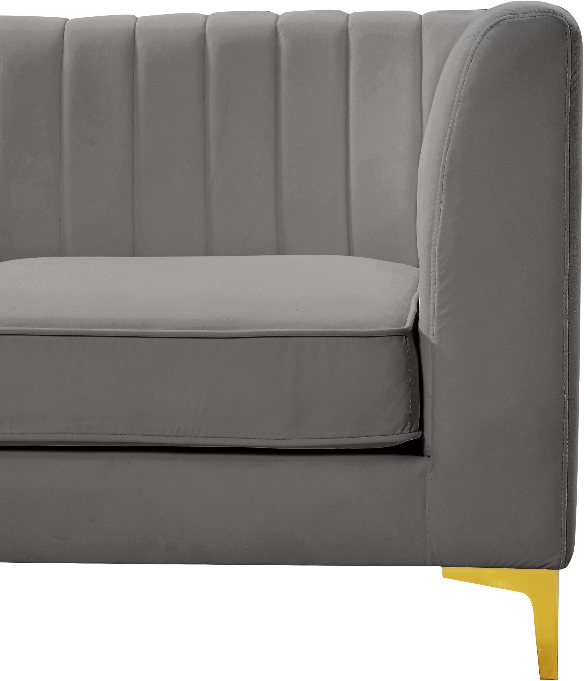 Alina 119" 5-Piece Velvet Modular Sectional