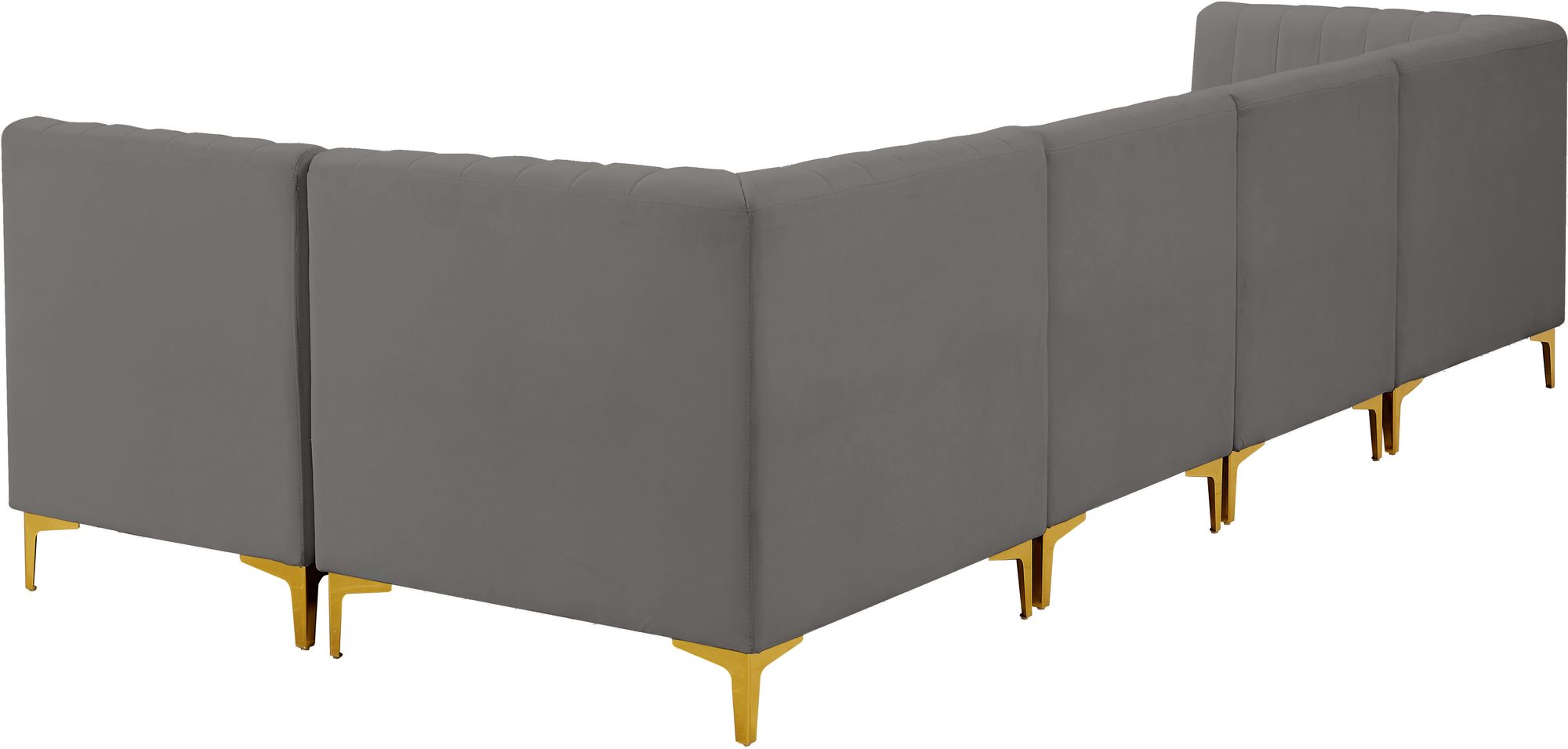 Alina 119" 5-Piece Velvet Modular Sectional