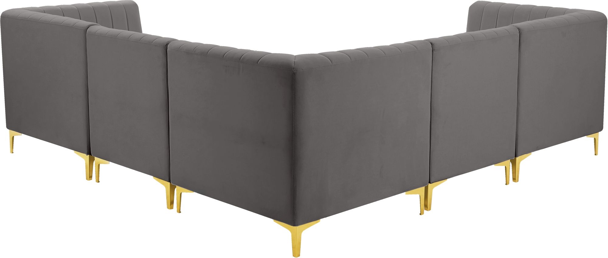 Alina 93" 5-Piece Velvet Modular Sectional