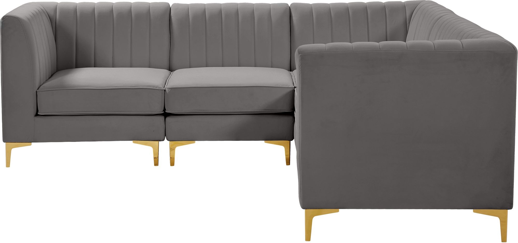 Alina 93" 5-Piece Velvet Modular Sectional