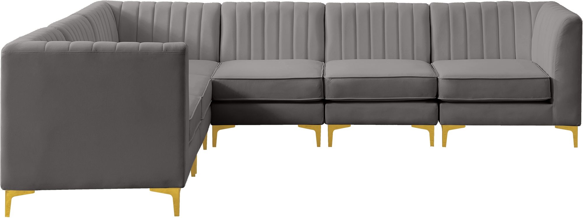 Alina 119" 6-Piece Velvet Modular Sectional