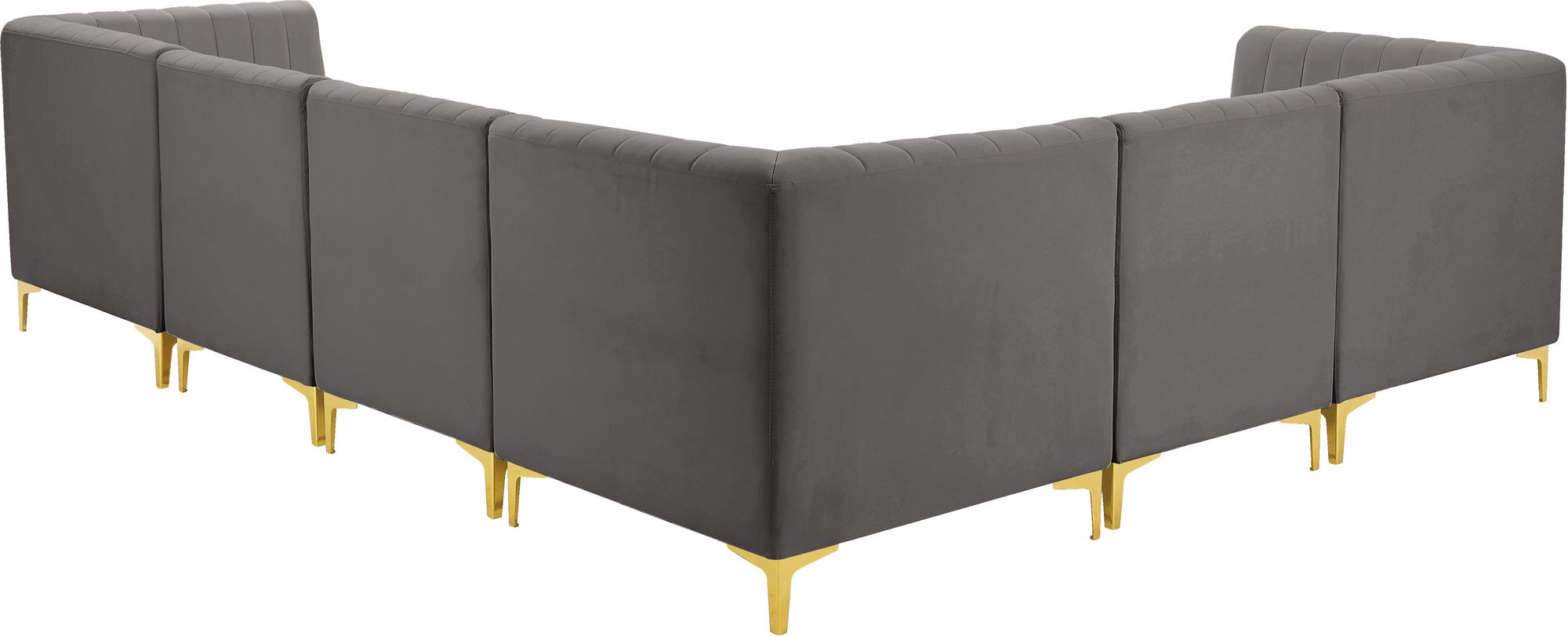 Alina 119" 6-Piece Velvet Modular Sectional