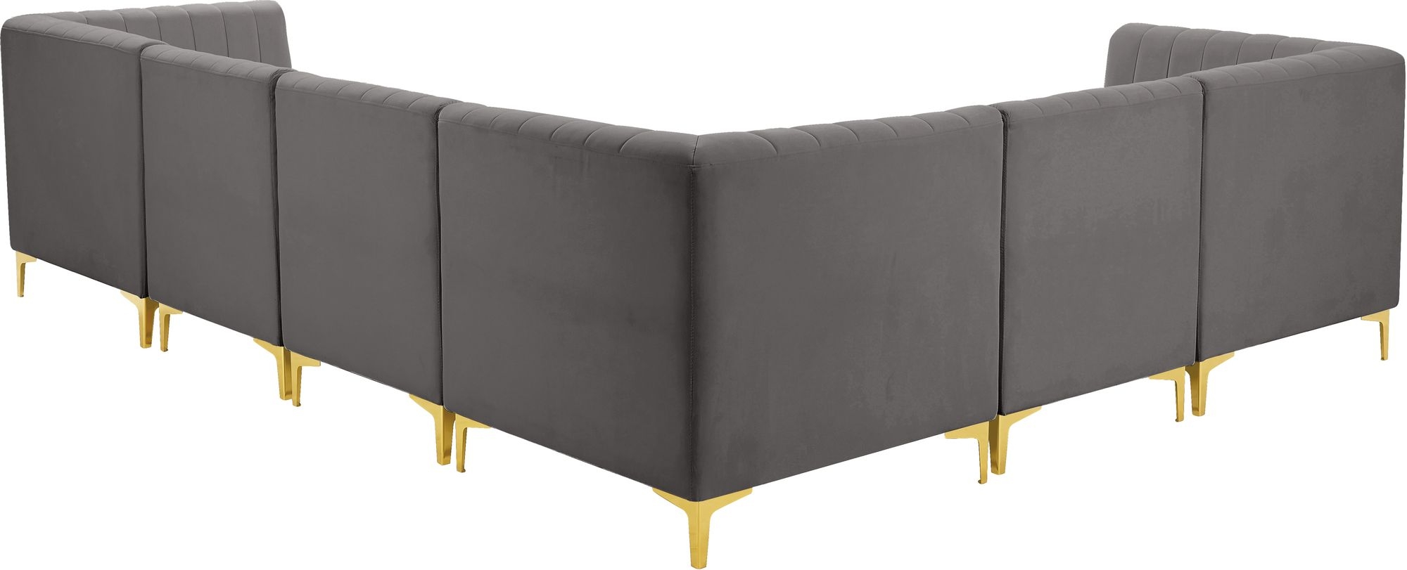 Alina 119" 6-Piece Velvet Modular Sectional