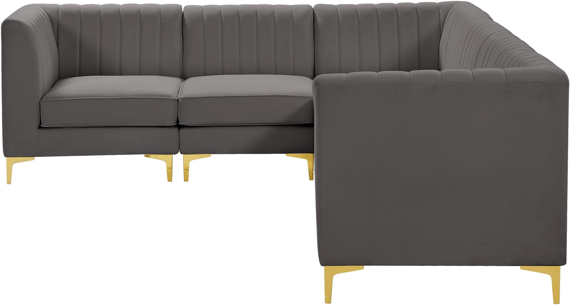 Alina 119" 6-Piece Velvet Modular Sectional