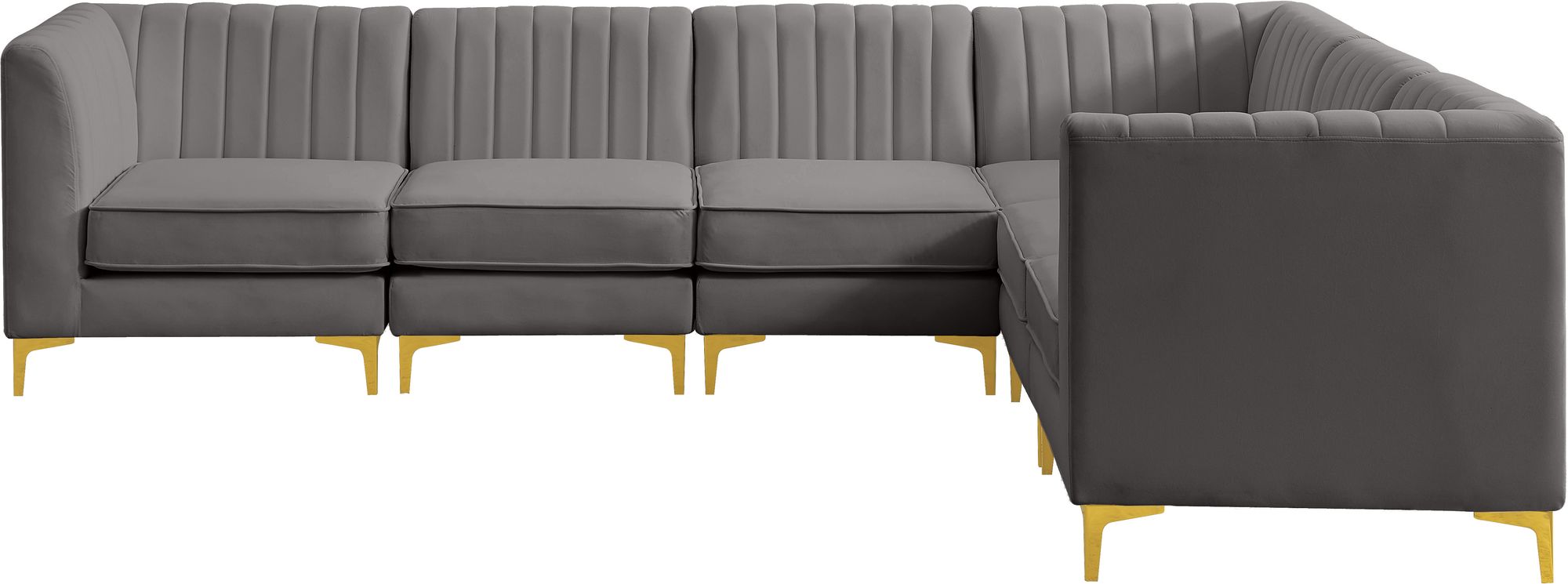 Alina 119" 6-Piece Velvet Modular Sectional