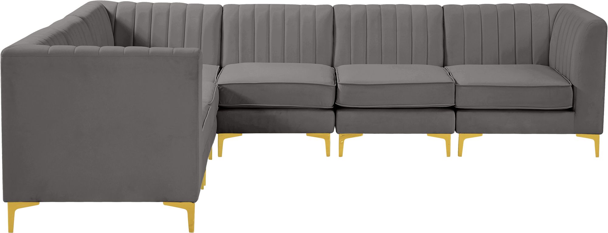 Alina 119" 6-Piece Velvet Modular Sectional
