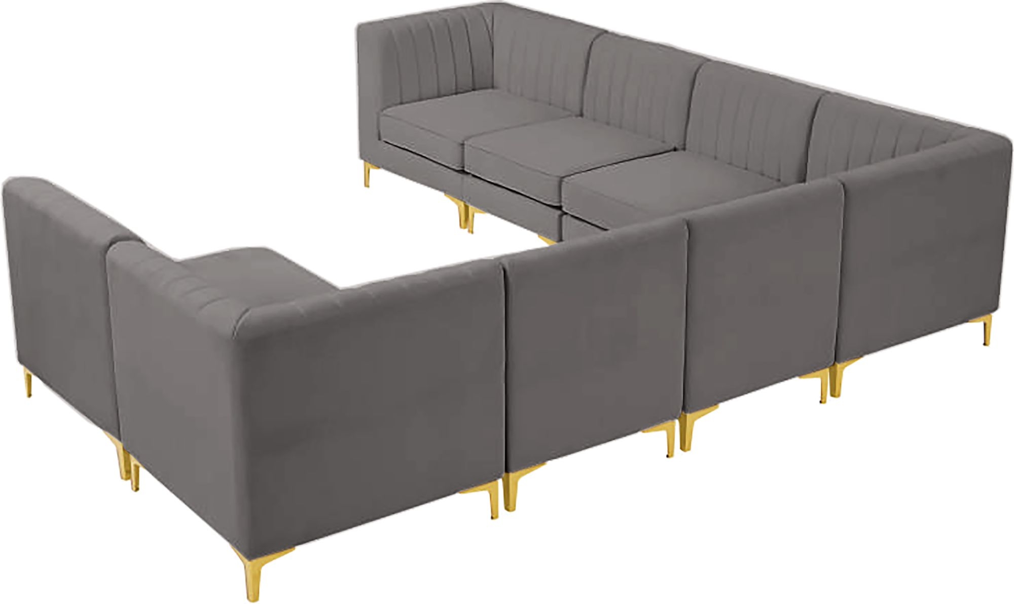 Alina 119" x 119" 8-Piece Velvet Modular Sectional
