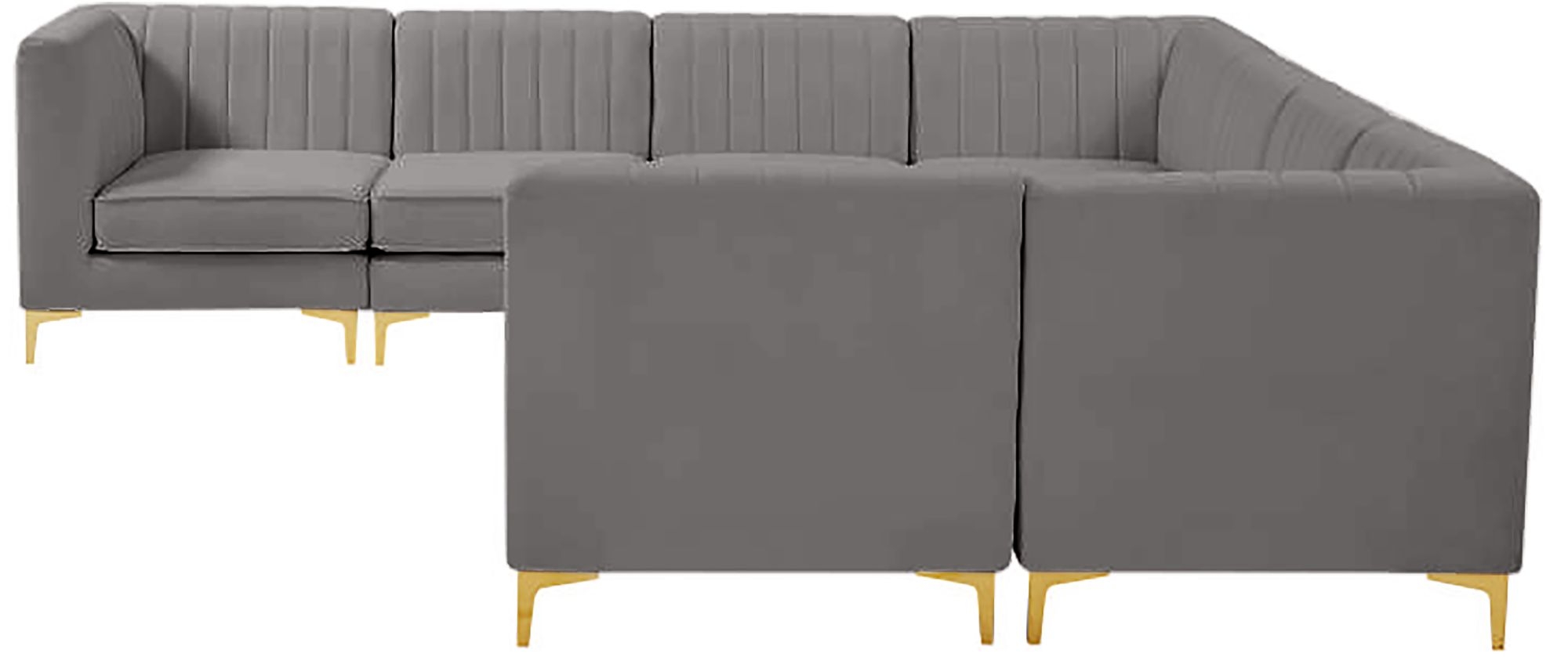 Alina 119" x 119" 8-Piece Velvet Modular Sectional