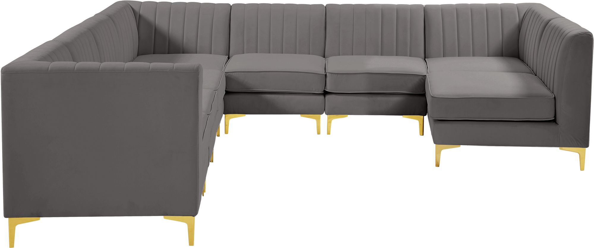 Alina 119" x 119" 8-Piece Velvet Modular Sectional