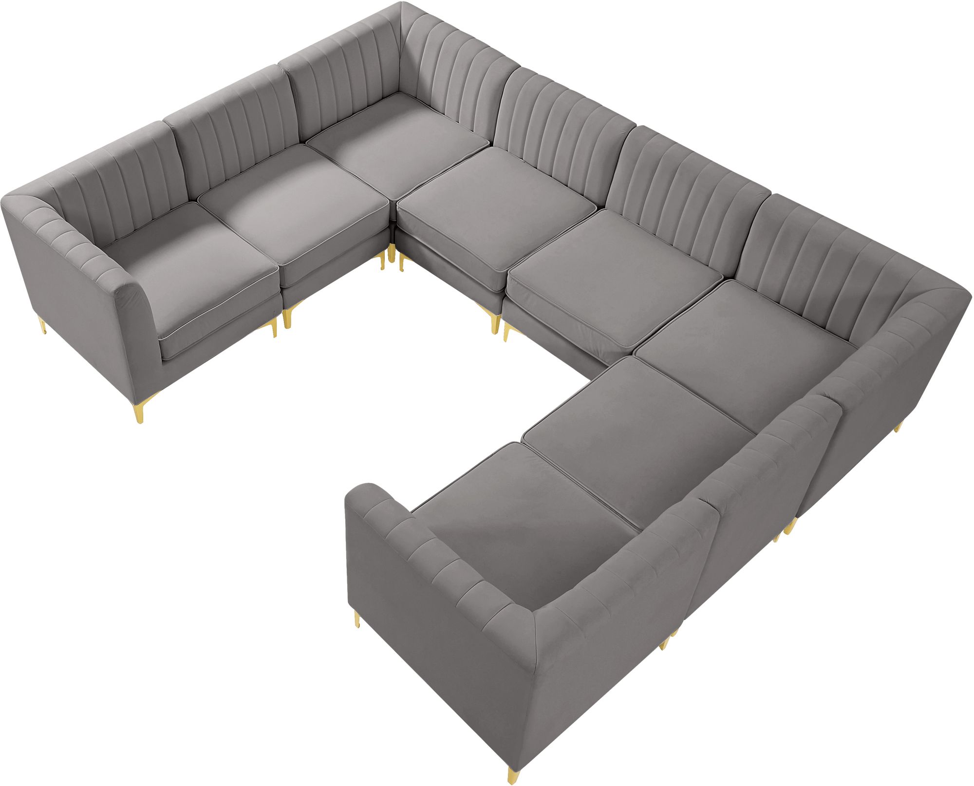Alina 119" x 93" 8-Piece Velvet Modular Sectional