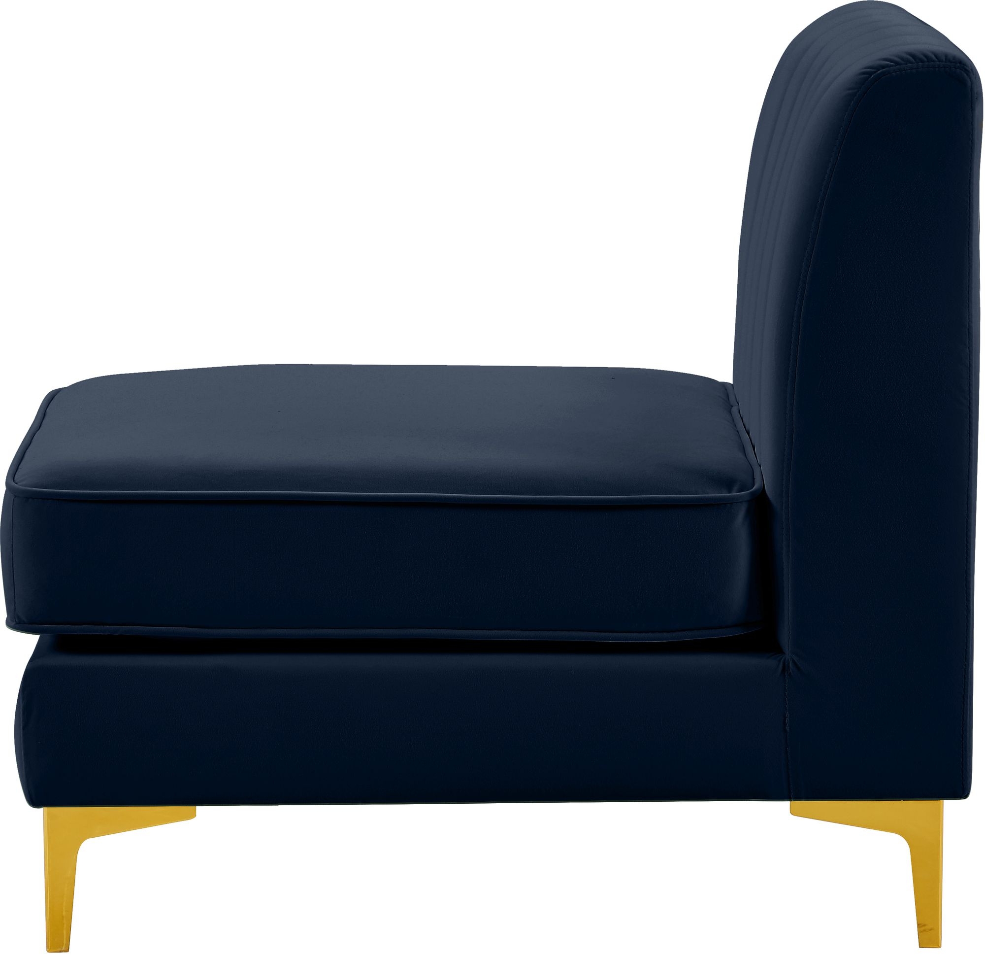 Alina Velvet Modular Armless Chair