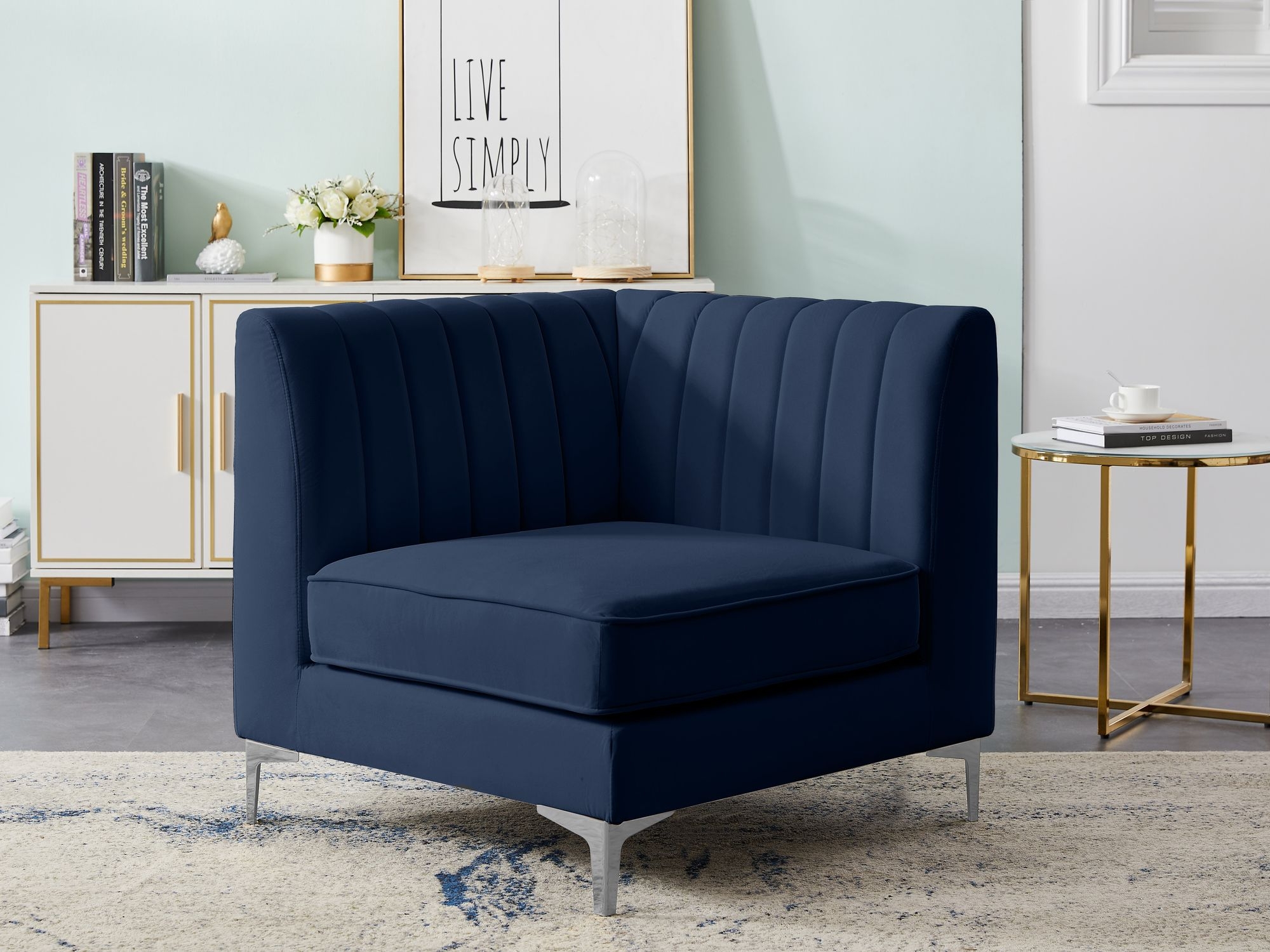 Alina Velvet Modular Corner Chair