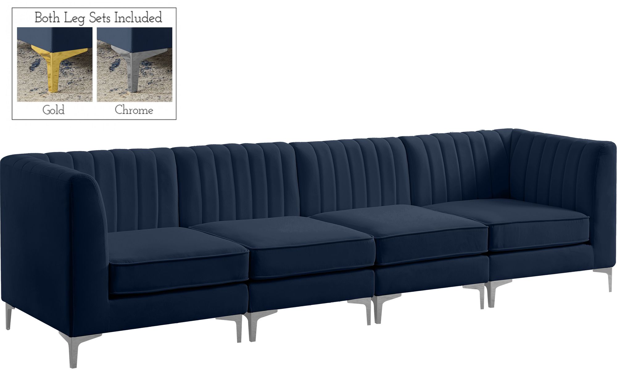 Alina 119" Velvet Modular Sofa