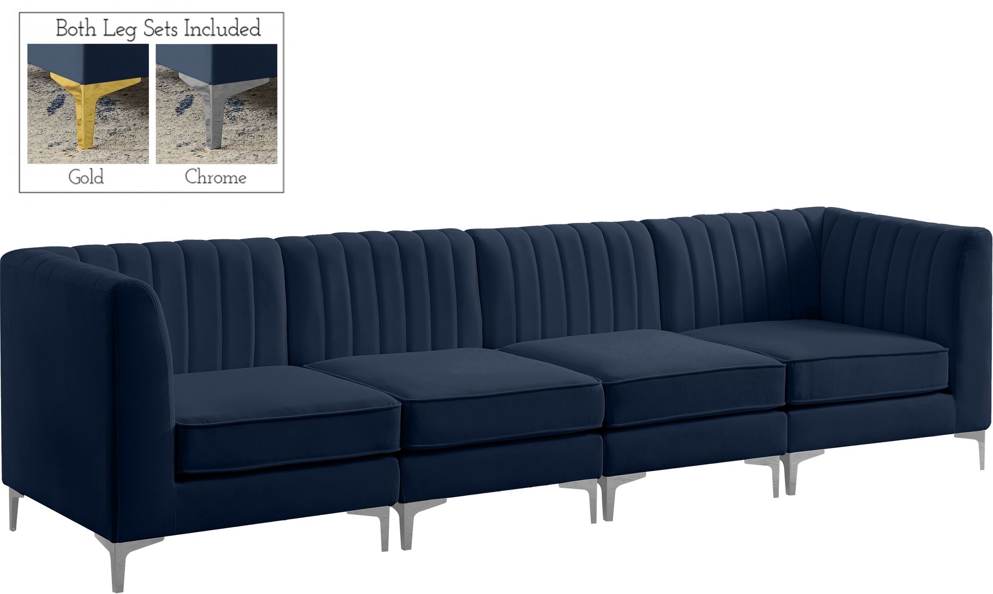 Alina 119" Velvet Modular Sofa