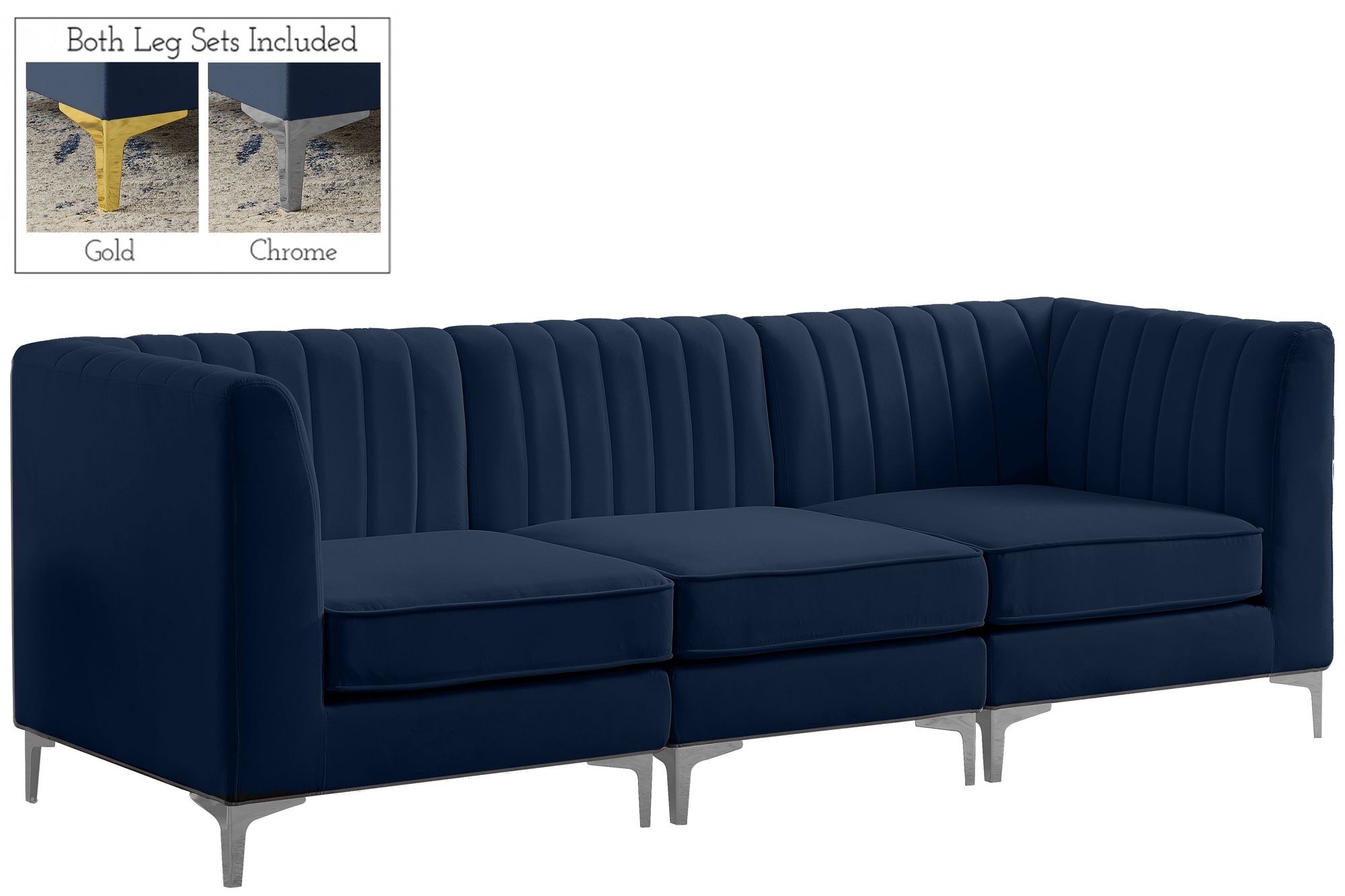 Alina 93" Velvet Modular Sofa