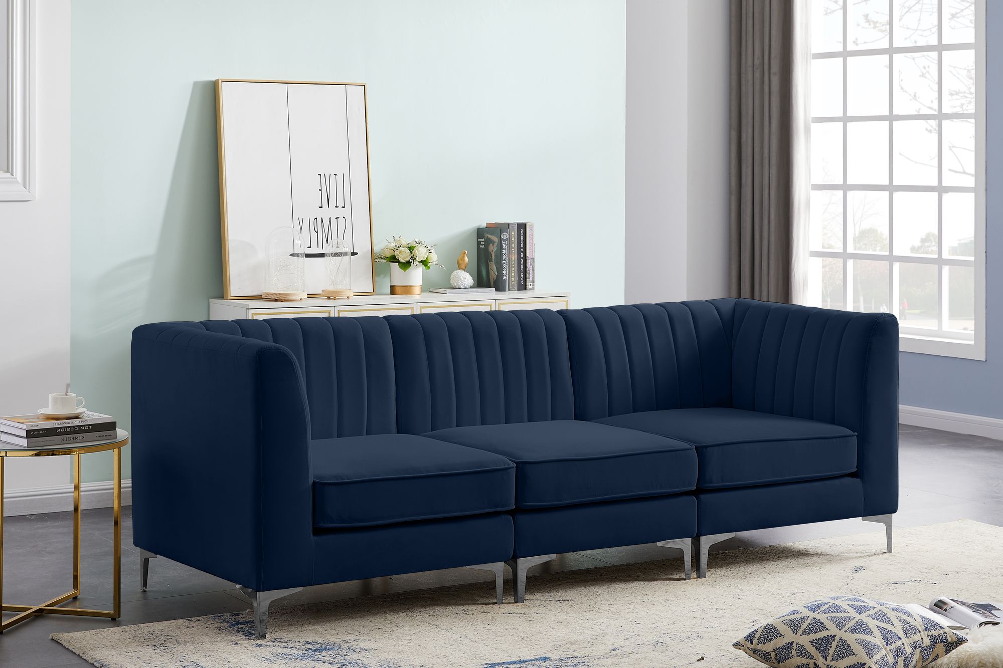 Alina 93" Velvet Modular Sofa
