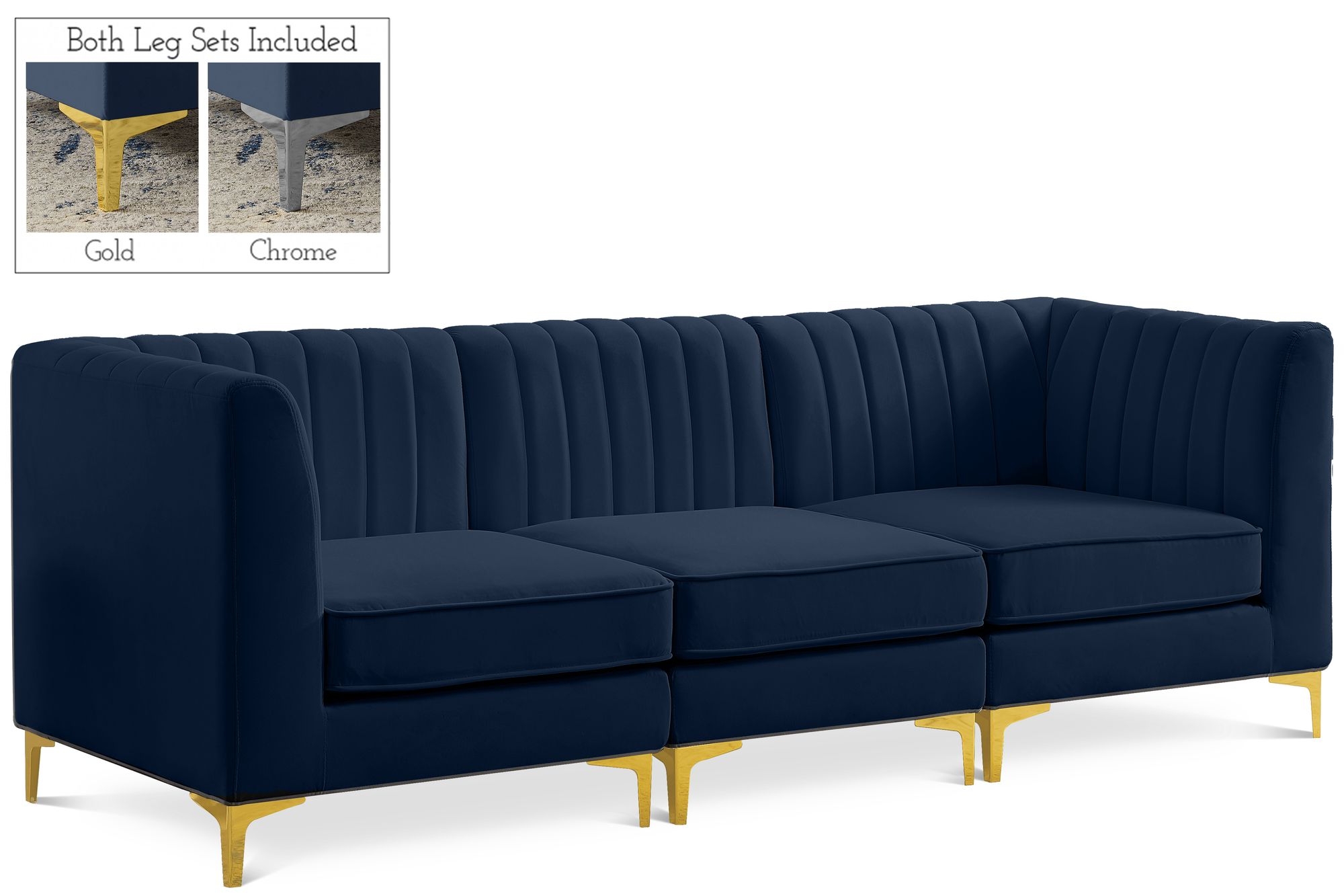 Alina 93" Velvet Modular Sofa