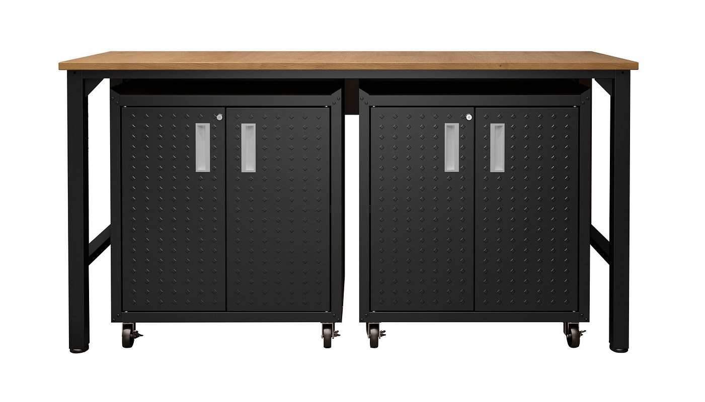 Fortress 3-Piece Textured Metal Garage Storage Set, Composition 1