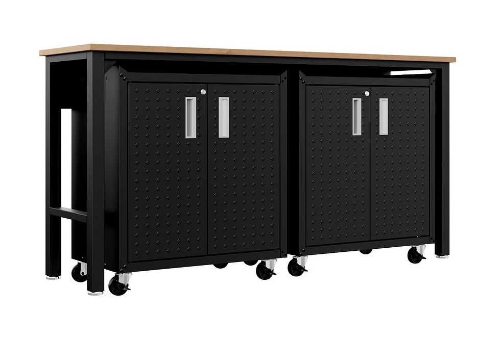 Fortress 3-Piece Textured Metal Garage Storage Set, Composition 1