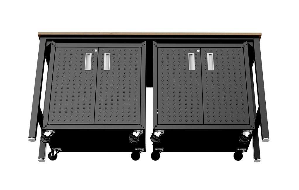 Fortress 3-Piece Textured Metal Garage Storage Set, Composition 1