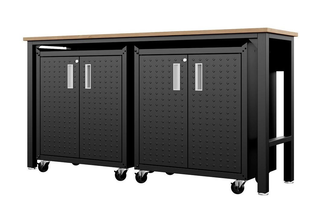 Fortress 3-Piece Textured Metal Garage Storage Set, Composition 1