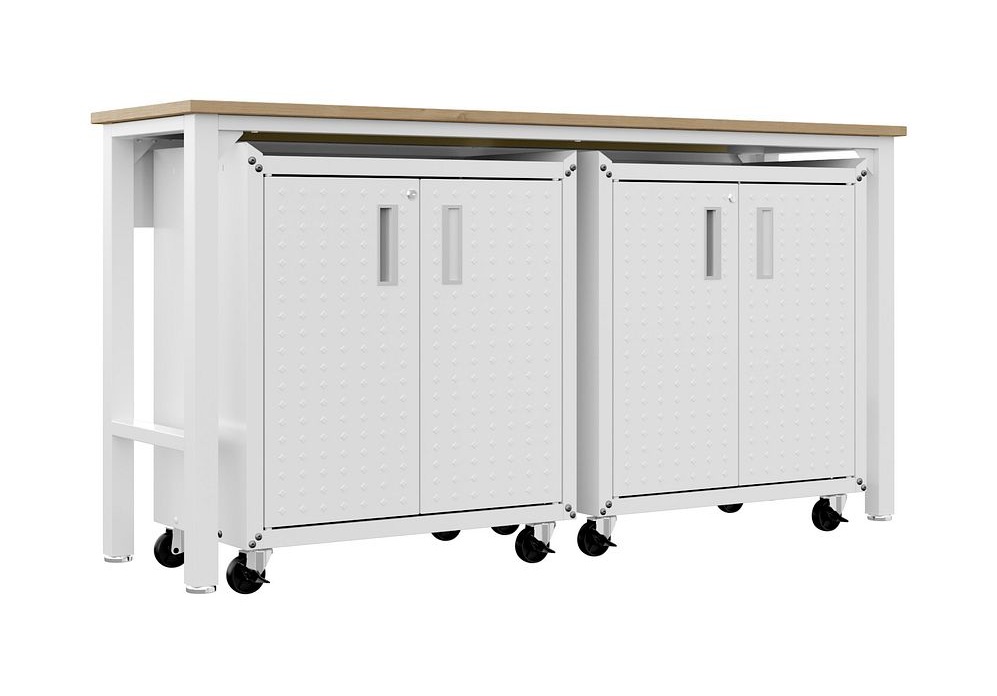 Fortress 3-Piece Textured Metal Garage Storage Set, Composition 1