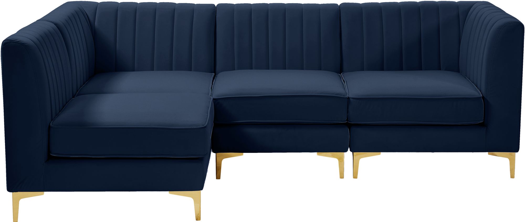 Alina 93" 4-Piece Velvet Modular Sectional